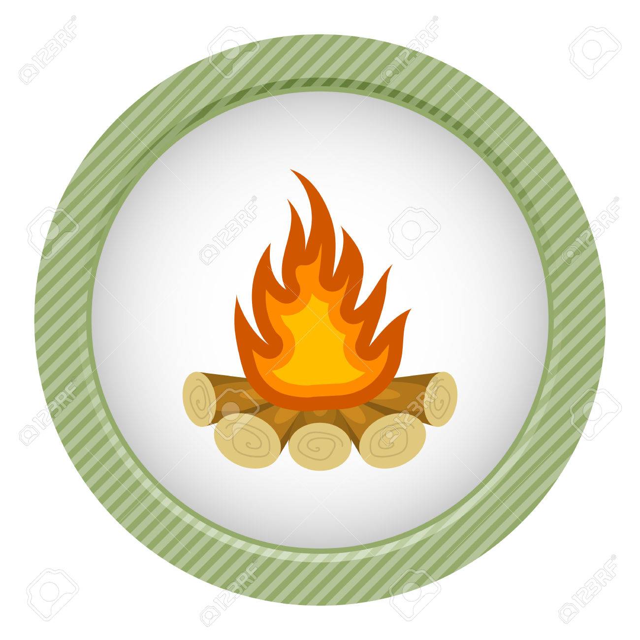 1300x1300 Bonfire Colorful Icon. Vector Illustration In Cartoon Style
