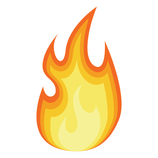 512x512 Cartoon Fire Flame Illustration Set