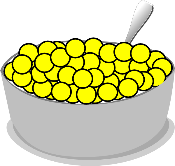 600x572 Bowl Of Yellow Cereal Clip Art