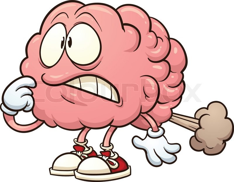 800x621 Cartoon Brain Having A Brain Fart. Vector Clip Art Illustration