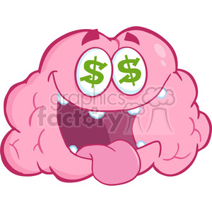 300x300 Royalty Free 5829 Royalty Free Clip Art Money Loving Brain Cartoon