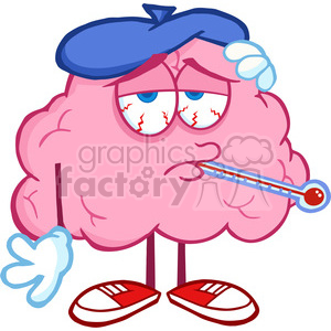 300x300 Royalty Free 5843 Royalty Free Clip Art Sick Brain Cartoon