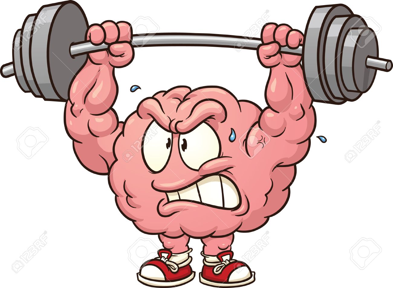 1300x955 Strong Weightlifting Brain Clip Art Vector Cartoon Illustration