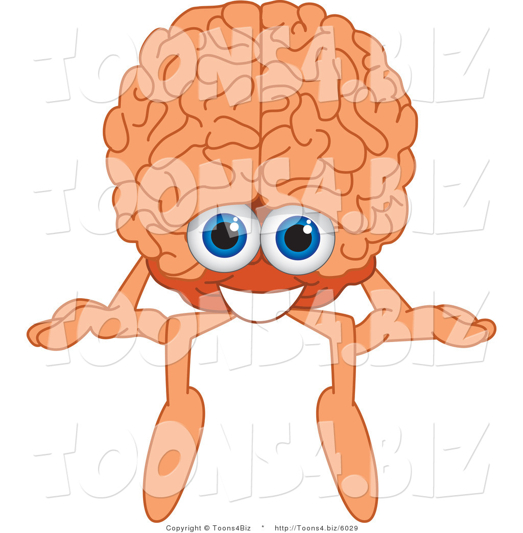 1024x1044 Vector Illustration Of Cartoon Human Brain Mascot Sitting On