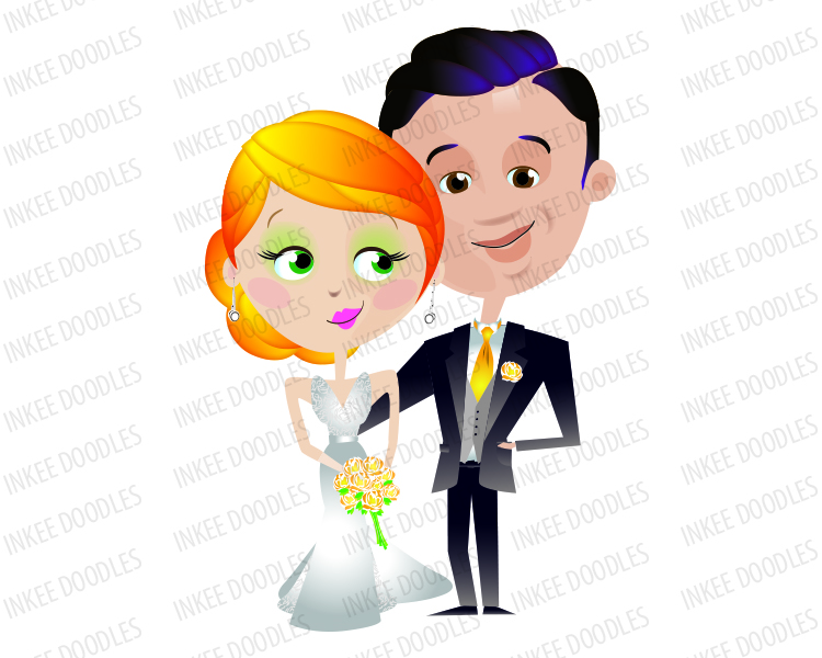750x600 Bride And Groom Clipart. Comes In A Set Of 16 Different Design