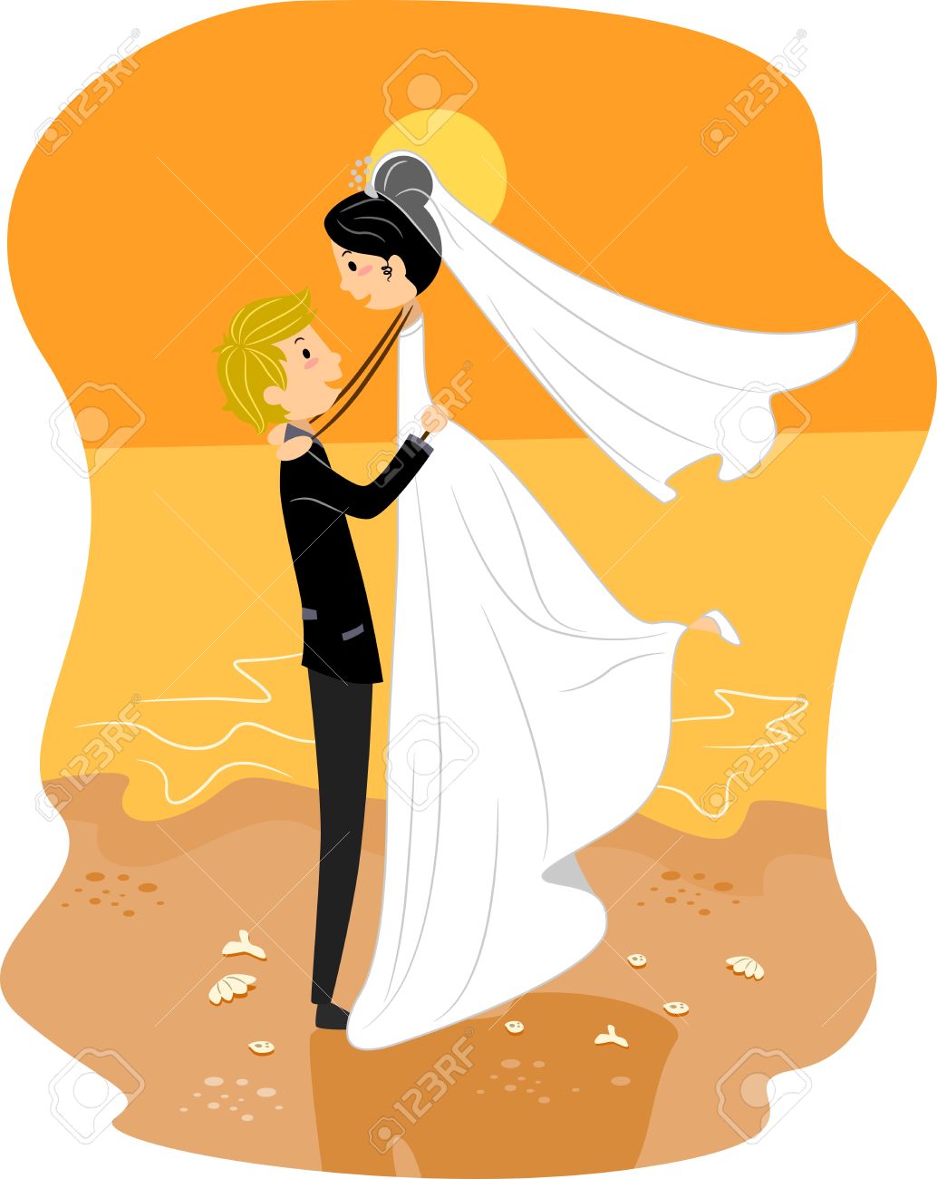 1034x1300 Couple Clipart Beach Wedding