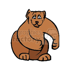 300x300 Royalty Free Happy Cartoon Brown Bear 130064 Vector Clip Art Image