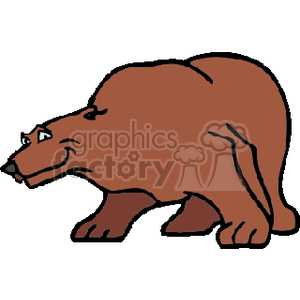 300x300 Royalty Free Large Cartoon Brown Bear 130059 Vector Clip Art Image