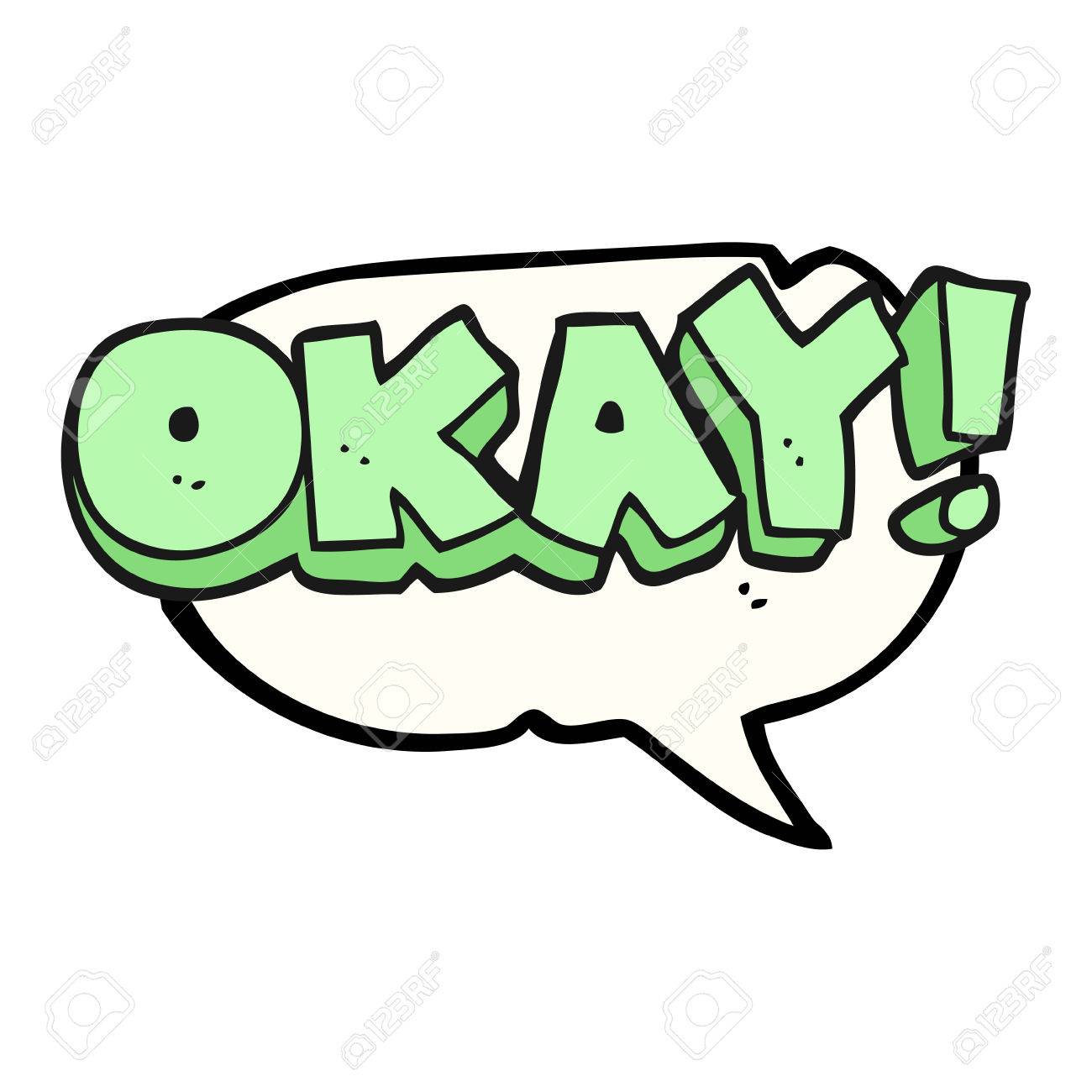 1300x1300 Freehand Drawn Speech Bubble Cartoon Okay Symbol Royalty Free