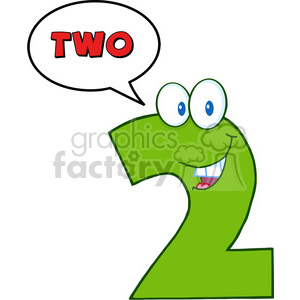 300x300 Royalty Free 4975 Clipart Illustration Of Number Two Cartoon