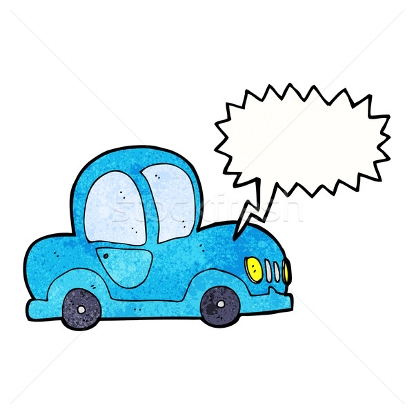 600x600 Cartoon Car With Speech Bubble Vector Illustration
