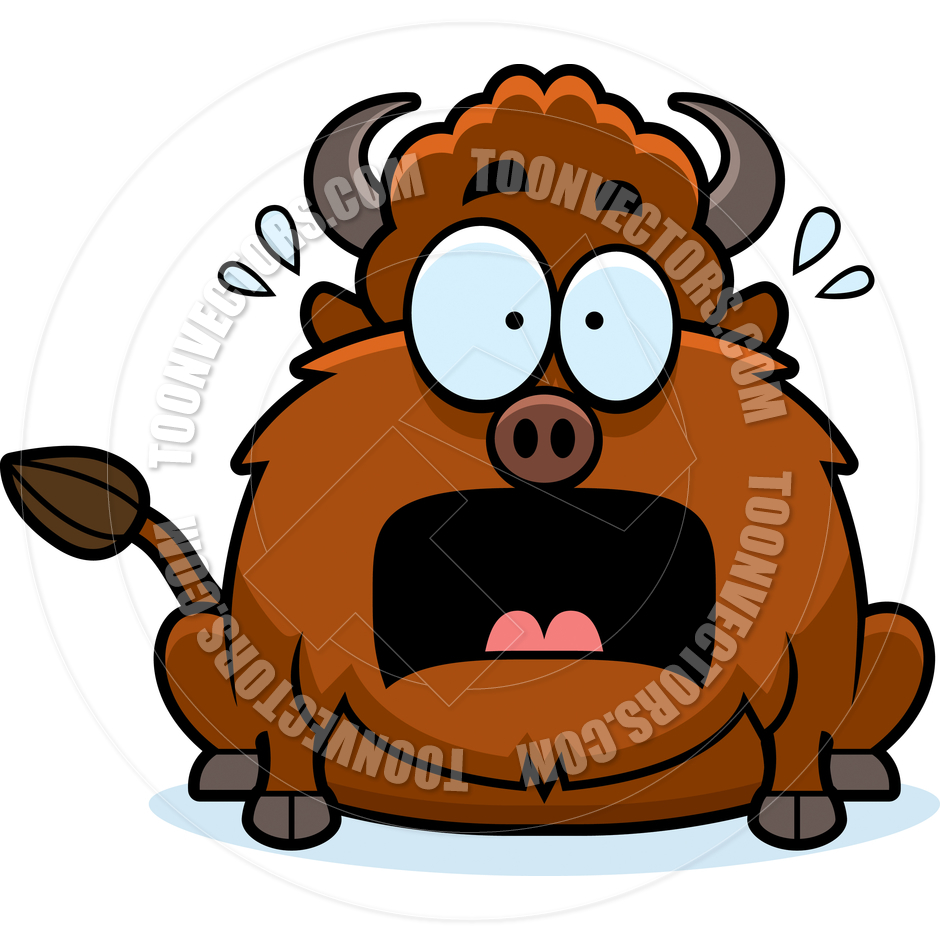 940x940 Cartoon Bison Scared By Cory Thoman Toon Vectors Eps