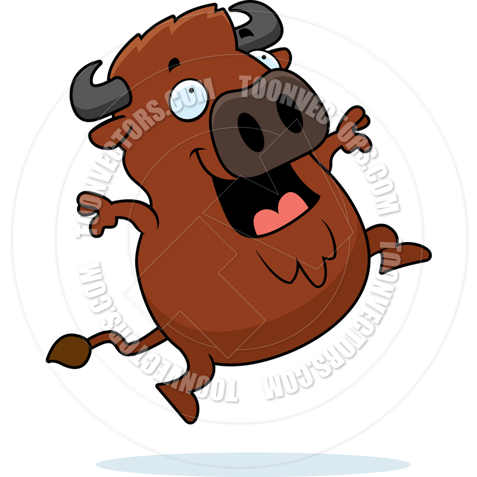 940x940 Cartoon Buffalo Jumping By Cory Thoman Toon Vectors Eps