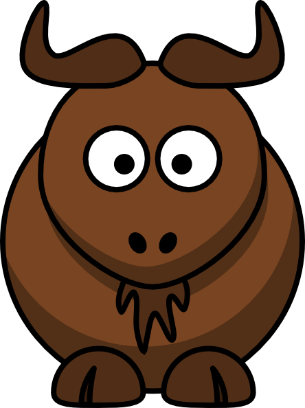 444x594 Cartoon Gnu Clip Art
