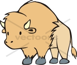 320x274 Young Buffalo Cartoon Illustration