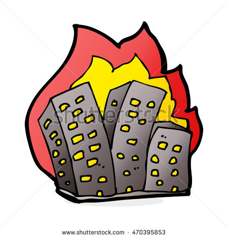 450x470 Cartoon Building On Fire Collection