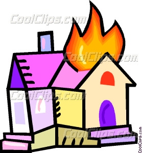278x300 House On Fire Vector Clip Art