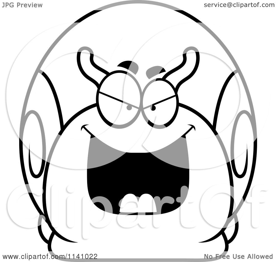 1080x1024 Cartoon Clipart Of A Black And White Sly Bully Snail