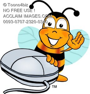 289x300 Illustration Cartoon Bumble Bee Or Honey Bee With A Computer Mouse