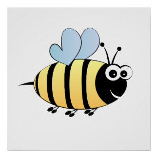 324x324 Cartoon Bumble Bee Posters Zazzle