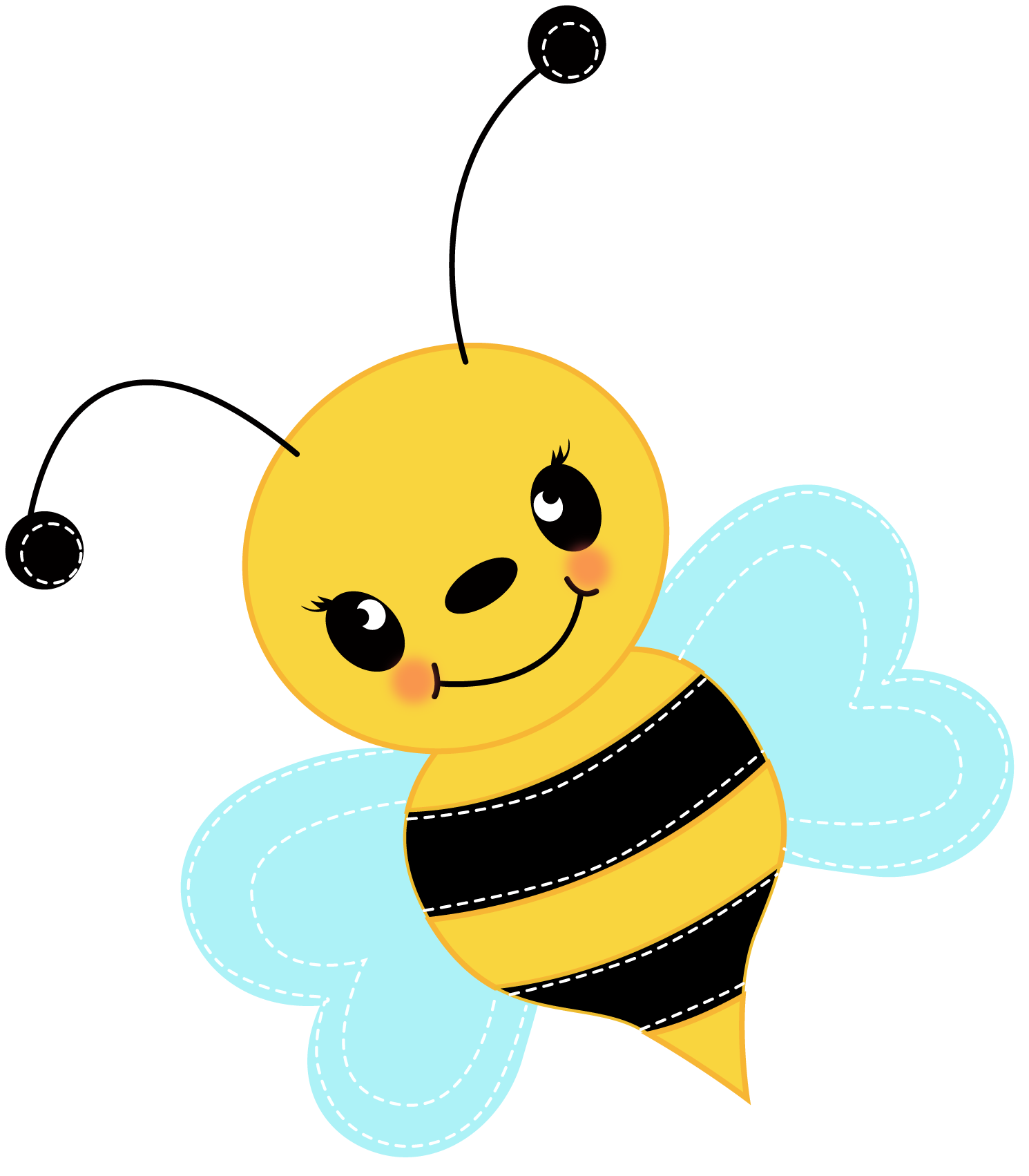 1490x1702 Free Cute Bee Clipart Image