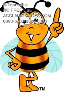 209x300 Toons4biz Cartoon Bumblebee Character Pointing Up And Talking