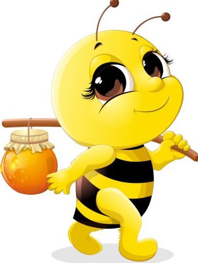 406x539 Lovely Cartoon Bee Set Vectors 02 Cute Bees