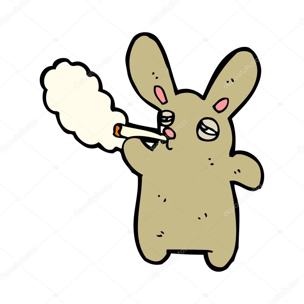 1024x1024 Cartoon Bunny Rabbit Smoking Stock Vector Lineartestpilot