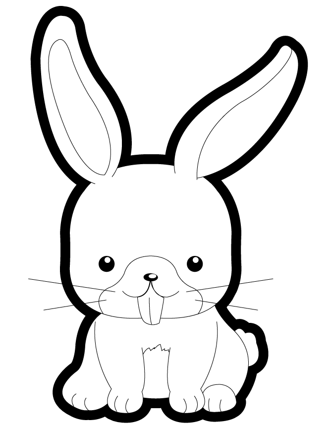 670x867 Cute Cartoon Bunny For Kids Coloring Page Free Printable