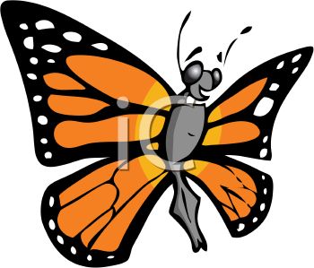 350x299 Cartoon Monarch Butterfly
