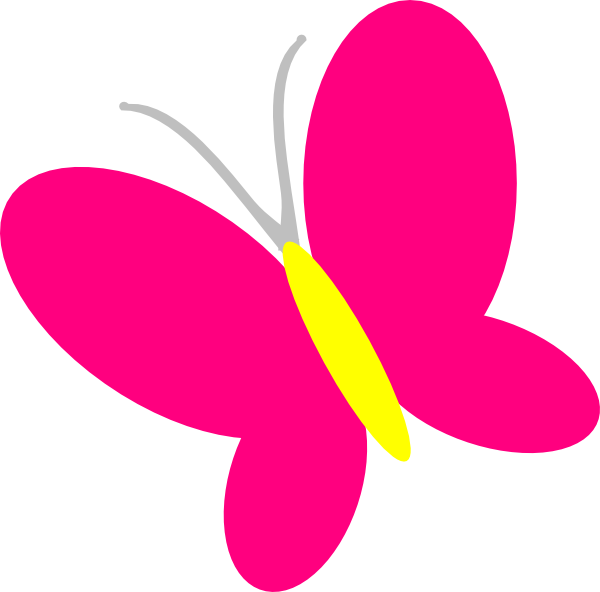 600x592 Pink Butterfly Clip Art
