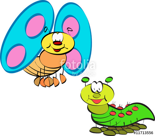 500x441 Butterfly And Caterpillar Cartoon Stock Image And Royalty Free