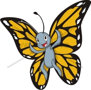 320x316 Cute Happy Butterfly Cartoon