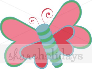300x225 Pink Cartoon Butterfly Clipart Valentine's Day Clipart