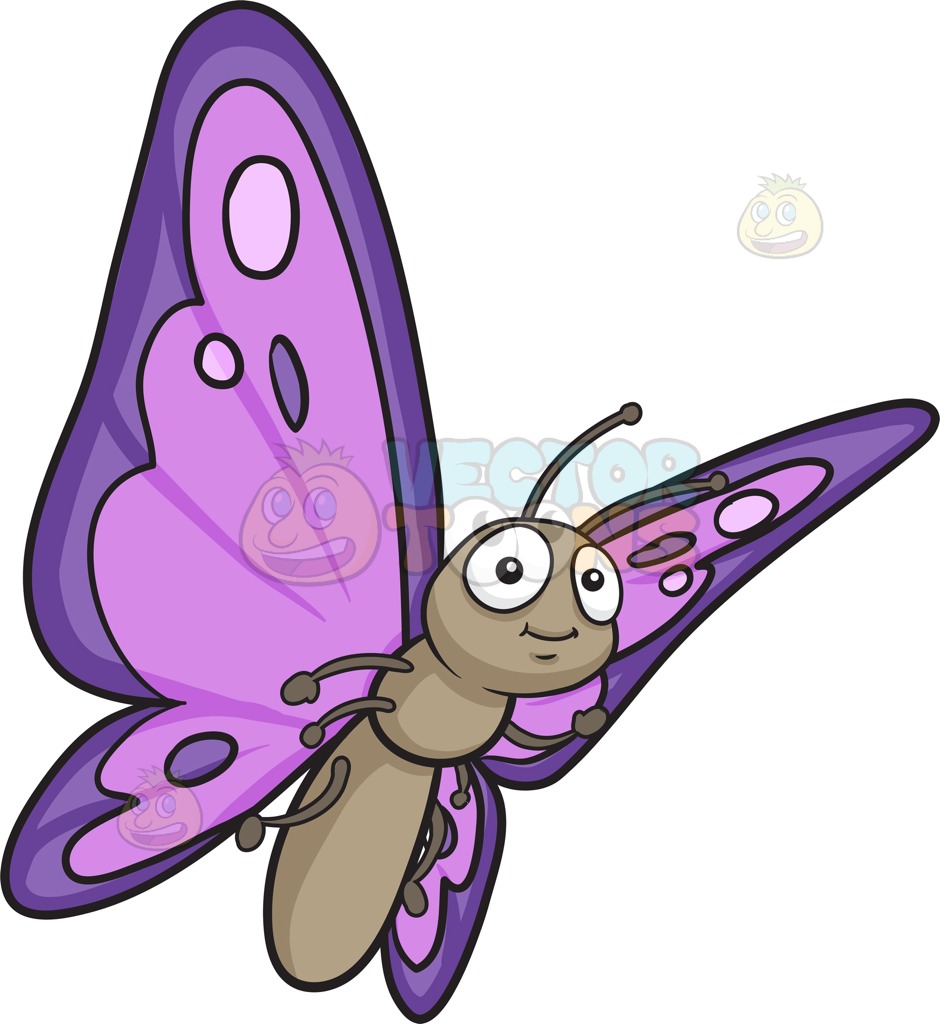 940x1024 A Pretty Butterfly With Violet And Purple Wings Cartoon Clipart
