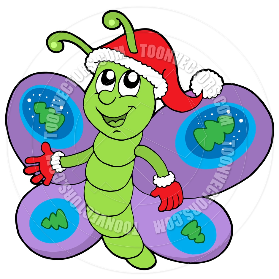 940x940 Cartoon Cute Christmas Butterfly By Clairev Toon Vectors Eps