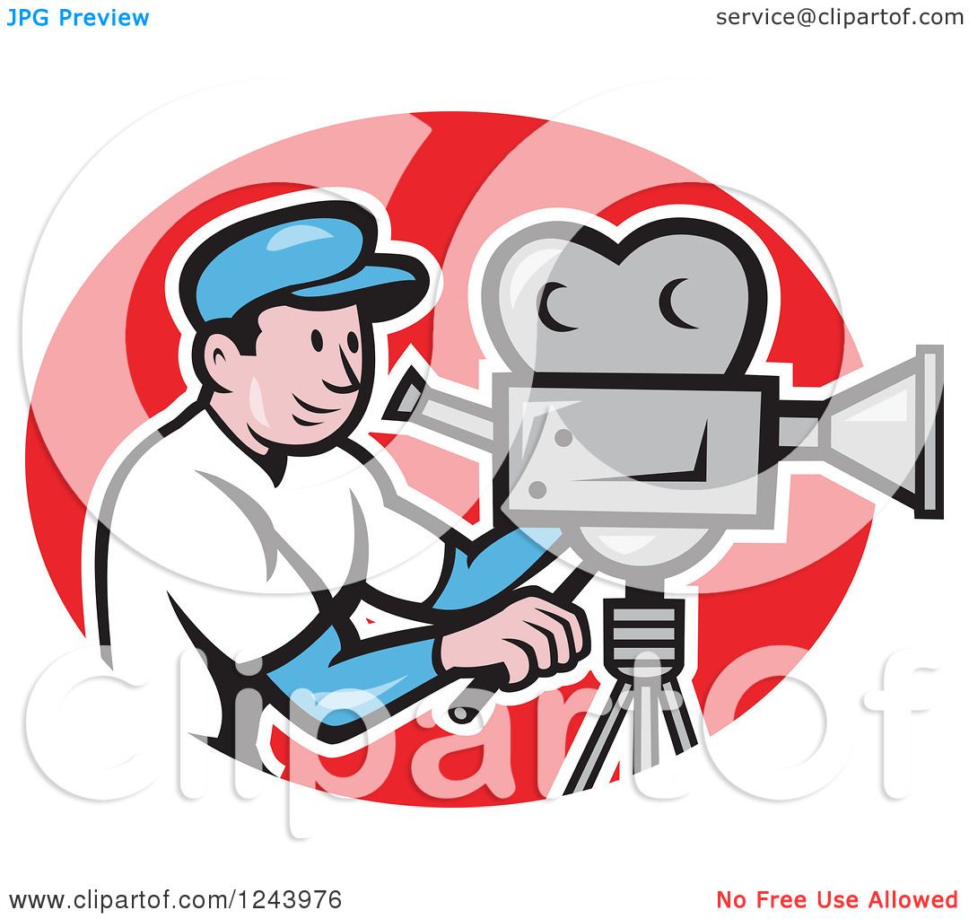1080x1024 Clipart Of A Cartoon Camera Man In A Red Oval
