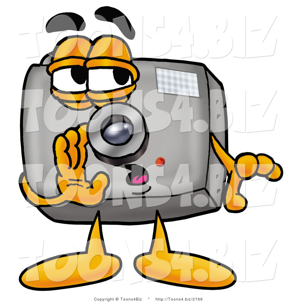 1024x1044 Illustration Of A Cartoon Camera Mascot Whispering And Gossiping