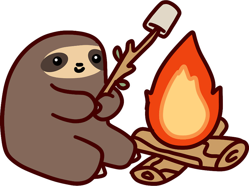 800x598 Campfire Sloth Stickers By Saradaboru Redbubble