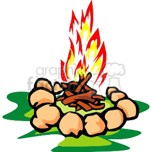300x300 Royalty Free Campfires 136797 Vector Clip Art Image