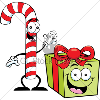 325x325 Cartoon Candy Cane Holding A Sign Gl Stock Images