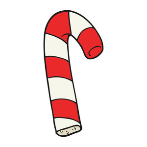 300x300 Cartoon Candy Cane Royalty Free Stock Image