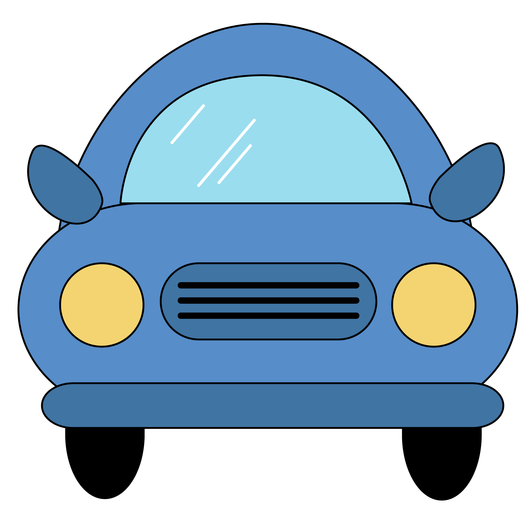 1740x1661 Cartoon Car Front View Png Clipart