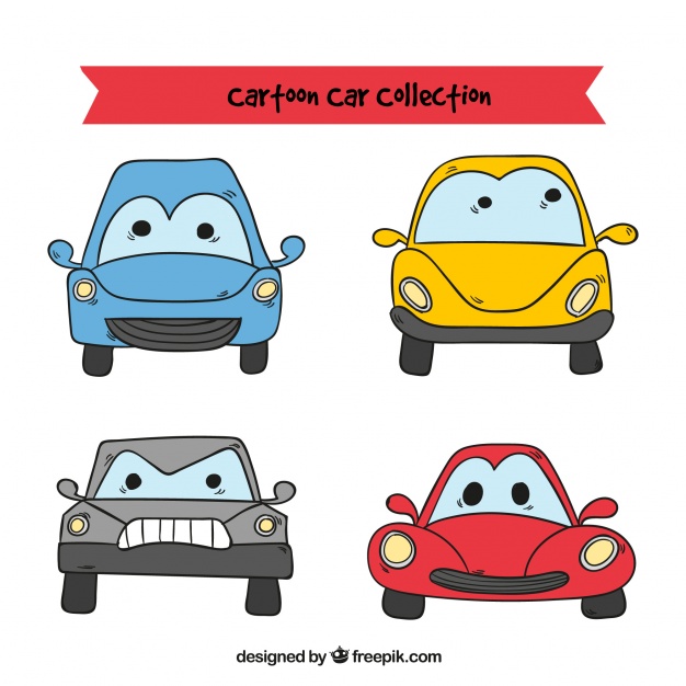 626x626 Cartoon Cars With Funny Faces Vector Free Download