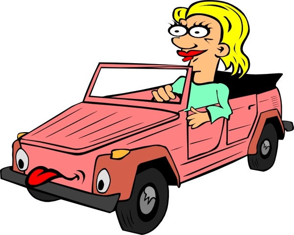 600x480 Girl Driving Car Cartoon Clip Art Free Vector In Open Office