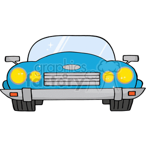 300x300 Royalty Free 4323 Cartoon Convertible Car 382315 Vector Clip Art