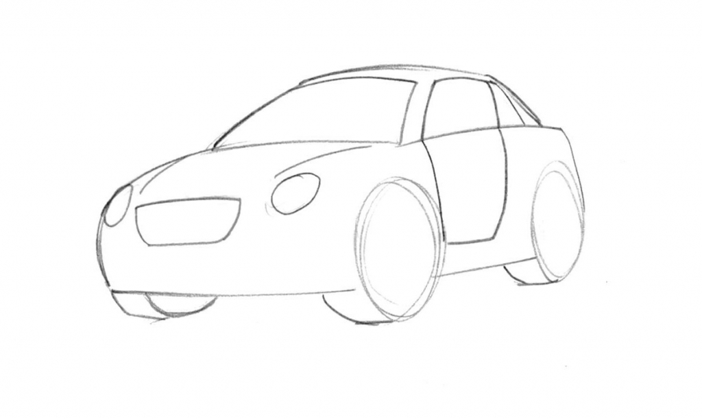 1024x611 Cartoon Vehicle Drawings How To Draw A Cartoon Car Stepstep