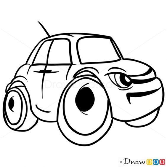 564x563 How To Draw Grumpy Car, Cartoon Cars