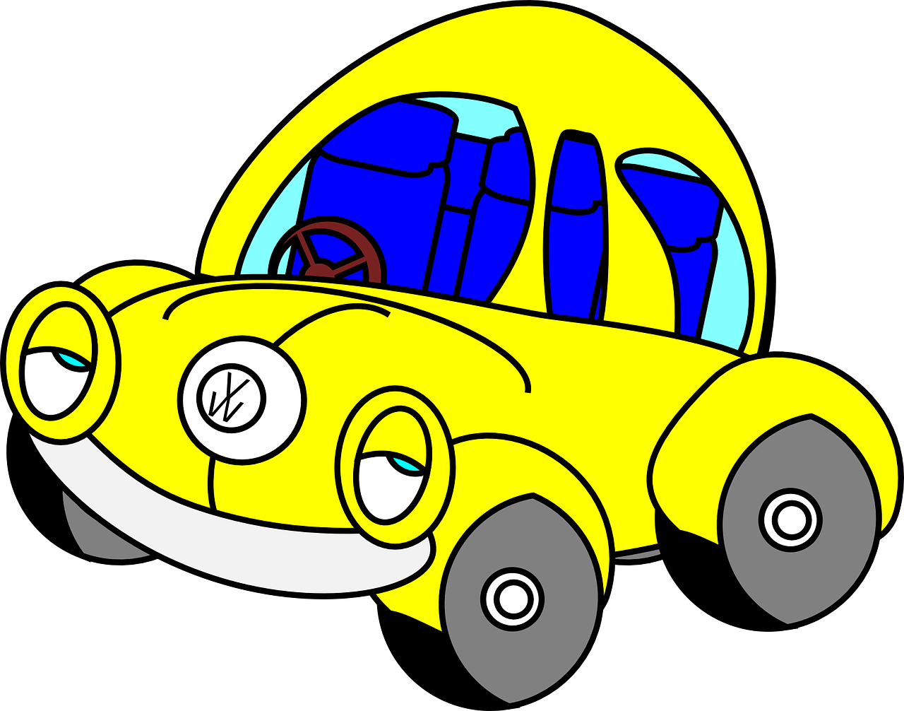 1280x1006 Yellow Cartoon Beetle Car Png Clipart