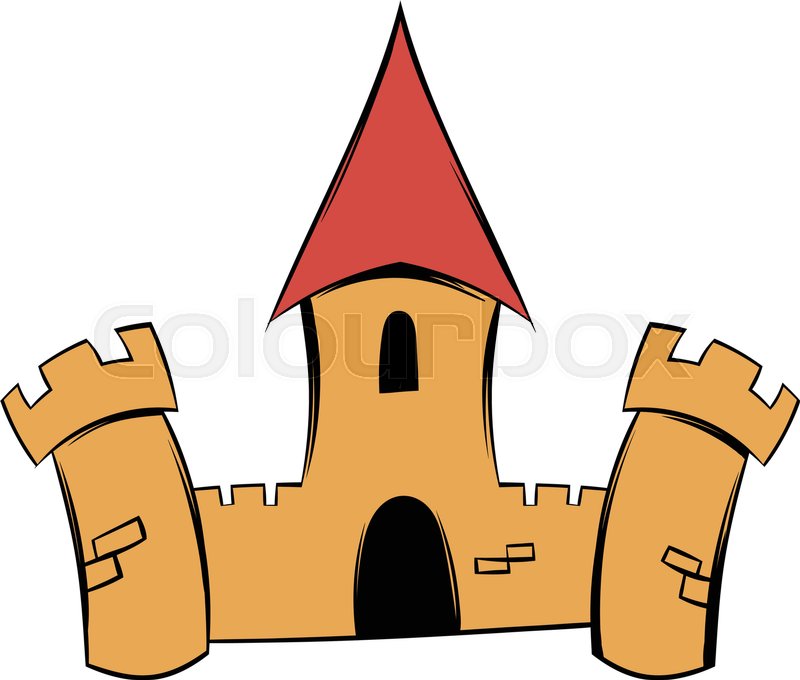 800x680 Medieval Castle Fortress Icon In Cartoon Style Isolated Vector
